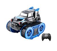 Tomvorks Voiture Cascadeuse pour Enfants, Véhicule à Chenilles Amphibie télécommandé 2,4 GHz, Jouet RC Tout-Terrain pour Garçons et Filles (Bleue)