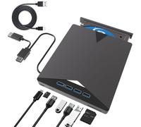 TOMVYTER 7 en 1 Lecteur Blu-Ray Externe, 3D CD DVD Graveur Optical Bluray Drive USB 3.0 Type-C Lecteur blu Ray 4k,Portable Externe Lecteur Blu Ray Externe, pour PC Windows 11 10 8 7