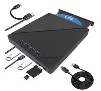 TOMVYTER Lecteur Blu Ray Externe, Emplacement pour Carte SD/TF Plug,USB3.0 Type -C 7 en 1 Lecteur Blu-Ray Externe,Graveur CD Externe Portable avec and Play Lecteur DVD pour Windows/Linux/Laptop/PC