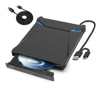 TOMVYTER Portable Lecteur BluRay Externe, USB3.0 Type -C Blu Ray Externe Lecteur, graveur de CD-ROM, Lecteur DVD bluray 4k pour Ordinateur Portable, Ordinateur de Bureau, OS/Windows 11/10 /8