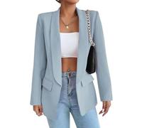 Tomwell Blazer Femme Manches Longues Casual Revers OL Business Veste de Costume Devant Ouvert Manteau Cardigan Blazer Jacket avec Poches A Bleu M