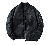 Tomwell Bombers Jacket Femme Blouson Parka pour Femme Mi-Saison Manteau Court Utility Jacket Veste Vert Armée Casual Zipper Veste Bomber avec Poches C Noir XL