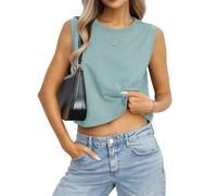 Tomwell Débardeur ample en coton sans manches pour femme | Col rond, basique, décontracté, entraînement, sport, été, sortie