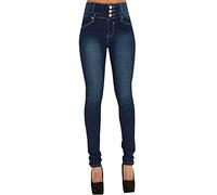 Tomwell Femmes Taille Haute Skinny Denim Pantalon Collants Stretch Slim Fit Jeans Pantalons Crayon Pants Vintage Jeggings Bleu M