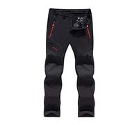 Tomwell Homme Femme Softshell Doublé Polaire Coupe-Vent Imperméable Outdoor Sport Pantalon Escalade Camping Randonnée Trekking Hiver Pants C Noir M