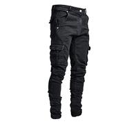 Tomwell Jeans Homme Stretch Slim Fit Skinny Denim Styles Casual Vintage Travail Cargo Déchiré Noir M
