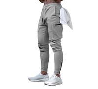 Tomwell Jogging Hommes Pantalon Cargo Homme Survêtement Slim Fit Pantalon de Sport Jogger Camouflage Workwear Mode Pantalon Travail de Loisirs Casual Workout avec Poches B Gris Clair XS