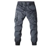 Tomwell Jogging Hommes Pantalon Cargo Homme Survêtement Slim Fit Pantalon de Sport Jogger Camouflage Mode Pantalon de Travail Loisirs Casual Workout avec Poches Zippée C Gris XS