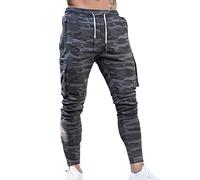 Tomwell Jogging Hommes Pantalon Cargo Survêtement Slim Fit de Sport Jogger Camouflage Workwear Mode Travail de Loisirs Casual Workout Avec Poches B Gris XS