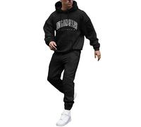 Tomwell Jogging Survêtement Homme 2 Pièces Hiver Décontracté à Manches Longues Sweats à Capuche Imprimée et Pantalons Ensembles Casual Sportswear Homme Fitness Jogging B Noir L
