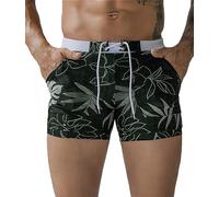 Tomwell Maillot de Bain pour Homme Trunks Boxer Shorts Pantalon Court de Sport Plage Loisir Cordon de Serrage Ajustable Pants Séchage Rapide Plage de Surf Shorts Boxers Slip X Beige M