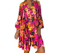 Tomwell Robe Femme Ete Chic Mode Polka Dot Robe Rétro Décontractée Manches 3/4 Impression Plage Col V Mini Robe Femme Casual Party J Violet M