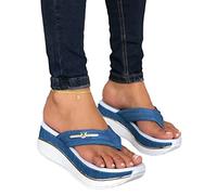 Tomwell Sandales Plates pour Femme Tongs Sandales à Talons Hauts Chaussures de Plage