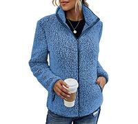 Tomwell Sweat à Capuche Femme Pull Polaire Chaude Grande Taille Long Hooded Sweatshirt Veste Chic Hiver Sweat-Shirt Jacket A Bleu L
