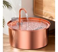 Tomxcute Fontaine à eau pour chat en acier inoxydable - 3,2 l - Fontaine à eau pour chat de grande capacité - Fournitures d'alimentation et d'arrosage pour chat - Surface en cuivre