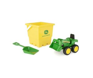 TOMY John Deere Ensemble bac à Sable avec Seau, Pelle et Camion-Benne, Jouets de Plage Solides pour Enfants 18 Mois et Plus.