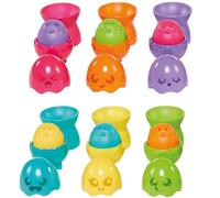 Tomy Toomies Cadeau bébé œufs PIOU PIOU à empiler - Coquetier à empiler avec 3 œufs Qui Font PIOU PIOU et 3 œufs avec Sons de hochet, Jouet et de développement, Jouet sensoriel de 6 à 36 Mois