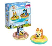 TOMY Jouet de bain Bluey et Bingo en bouée – Lot de 2, roue à eau, licence officielle, dès 18 mois