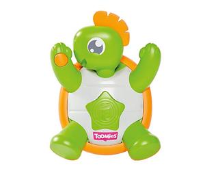 TOMY Toomies - Jouet Musical Ma Tortue Musi'Pop E72819, Jouet Sonore Bébé, Jeu Interactif et Éducatif, Jouet Premier Âge, Jouet Éveil pour Bébé de 18 mois+, Blanc/Vert et Orange