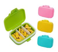 TOMYEER Boîte de Rangement pour médicaments Quotidiens avec 3 Compartiments Amovibles (4 Couleurs bonbonbons)