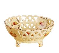 TOMYEUS Coupe Fruit Bol de Fruits en Porcelaine for comptoir de Cuisine, Serveur de Fruits Serveur en céramique décoratif apéritif gâteau de Bonbons Corbeille Fruit (Color : A)