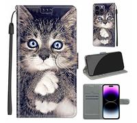 TOMYOU Coque iPhone 14 Pro Max, Étui Cuir et TPU, Flip avec Béquille, Fentes pour Cartes, Magnétique, Pic:04