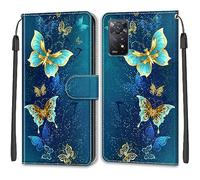 TOMYOU Coque pour Coque pour Xiaomi Redmi Note 11 Pro 5G Global/Note 12 Pro 4G, Fermeture Magnétique Pochette Protection Housse avec Fentes pour Cartes Étui Papillon Vert
