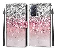 TOMYOU Coque pour Coque pour Xiaomi Redmi Note 11 Pro 5G Global/Note 12 Pro 4G, Fermeture Magnétique Pochette Protection Housse avec Fentes pour Cartes Étui Argent et Rose