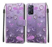 TOMYOU Coque pour Coque pour Xiaomi Redmi Note 11 Pro 5G Global/Note 12 Pro 4G, Fermeture Magnétique Pochette Protection Housse avec Fentes pour Cartes Étui pétale