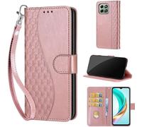 TOMYOU Coque pour Honor X6a / X6b / X6c, Fermeture Magnétique Pochette Protection Housse avec Fentes pour Cartes Étui Rose Or
