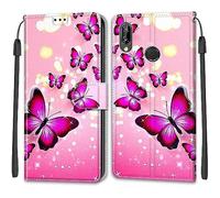 TOMYOU Coque pour Huawei P20 Lite, Papillon Rose