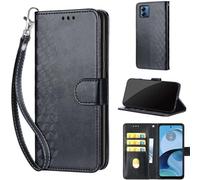 TOMYOU Coque pour Motorola Moto G14, Cube Noir | Protection Anti-Choc Etui, Magnétique Cuir Portefeuille, Fentes Cartes,Flip Housse, Fonction Stand
