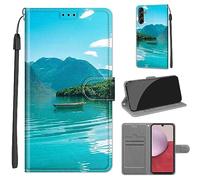 TOMYOU Coque pour Samsung Galaxy A14 4G / A14 5G, Fermeture Magnétique Pochette Protection Housse avec Fentes pour Cartes Étui Bateau