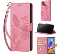 TOMYOU Coque pour Samsung Galaxy A21s, Rose | Protection Anti-Choc Etui, Magnétique Cuir Portefeuille, Fentes Cartes,Flip Housse, Fonction Stand