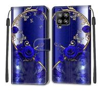 TOMYOU Coque pour Samsung Galaxy A42 5G / M42 5G, Fermeture Magnétique Pochette Protection Housse avec Fentes pour Cartes Étui Rose Bleue