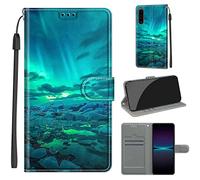 TOMYOU Coque pour Sony Xperia 1 IV, Aurore Verte