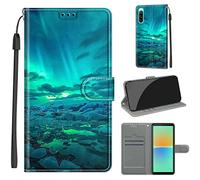 TOMYOU Coque pour Sony Xperia 10 IV, Aurore Verte