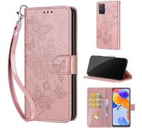 TOMYOU Coque pour Xiaomi Redmi Note 11 Pro 5G Global/Note 11 Pro Global Étui, avec [Béquille] Premium Cuir Housse Portefeuille pour Redmi Note 11 Pro+ 5G (India) / Note 11E Pro/Note 12 Pro 4G Rose Or