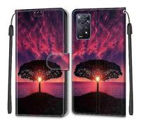 TOMYOU Coque pour Xiaomi Redmi Note 11 Pro 5G Global/Note 12 Pro 4G, Fermeture Magnétique Pochette Protection Housse avec Fentes pour Cartes Étui Coucher de Soleil