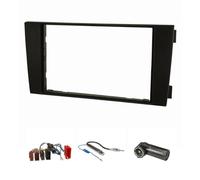 tomzz Audio 2403-022 Kit radio double DIN compatible avec Audi A6 C5 4B noire avec adaptateur système actif ISO Fakra Adaptateur d'antenne alimentation fantôme DIN ISO uniquement pour les modèles a...