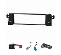 tomzz Audio 2404-014 Kit Radio HQ-Optik Version Pro Compatible avec la BMW Série 3 E46 Noire avec Adaptateur quadlock ISO Fakra Adaptateur d'antenne DIN ISO