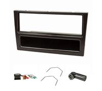 tomzz Audio 2439-063 Kit de montage radio compatible avec Opel Corsa C Combo Omega B Vectra C Meriva noir avec adaptateur Quadlock ISO Fakra Adaptateur d'antenne Phantom DIN ISO Etrier de déverroui...