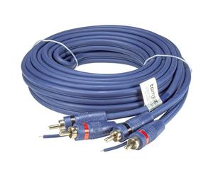 tomzz Audio 5500-001 Câble RCA Professionnel RCA 5m, blindé 2 Fois, Bleu, avec câble Distant