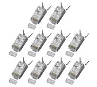 Tonaifacai Prise RJ45 blindée CAT6A avec Or 50u pour Ethernet | PVC ignifuge, résistance à la flexion, identification améliorée des câbles pour câbles toronnés solides et Ethernet