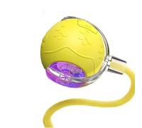 Tonaifacai Sphère de Chat Automatique avec Courbe Droite aléatoire, Yellow | Doté de trajectoires, d ' un faible bruit, d ' un chargement USB, sûr pour tous les âges et idéal pour les