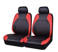 TONAUA Housse de Siège pour Ford Ranger 2015-2023, Voiture Ensembles Housses de Siege Avant Arrière Coussin Cuir PU Couvre Appui-tête Protection,Red- Front Seat Cover 1 Pair