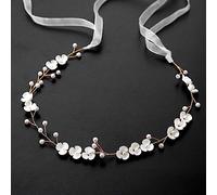 TONAUP Fleur Fille Diadème Coiffure, Corolle Strass Cheveux Vigne Couronne de Fleurs Femme Florale Bandeau Accessoires Fleurs Cheveux pour Anniversaire Fête Mariage Mariée Fille