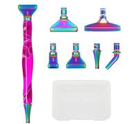 TONAUP Kit de Peinture Diamant, Accessoires et Outils de Peinture Diamant, 6 Styles, 5D Drill Pen Têtes de Rechange de Couleur en MéTal pour Stylo de Peinture Diamant
