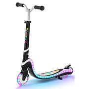 TONBUX Trottinette pour Enfants de 3 à 12 Ans, avec Planche Lumineuse Cool et Roues en Polyuréthane, Hauteur Réglable en 3 Niveaux, avec Support, Légère, Trottinete Enfants de 3 Ans, Noir + Blanc