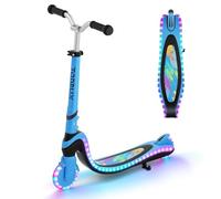 TONBUX Trottinette pour Enfants de 3 à 12 Ans, avec Planche Lumineuse Cool et Roues en Polyuréthane, Hauteur Réglable en 3 Niveaux, avec Support, Légère, Trottinete Enfants de 3 Ans, Bleu + Noir